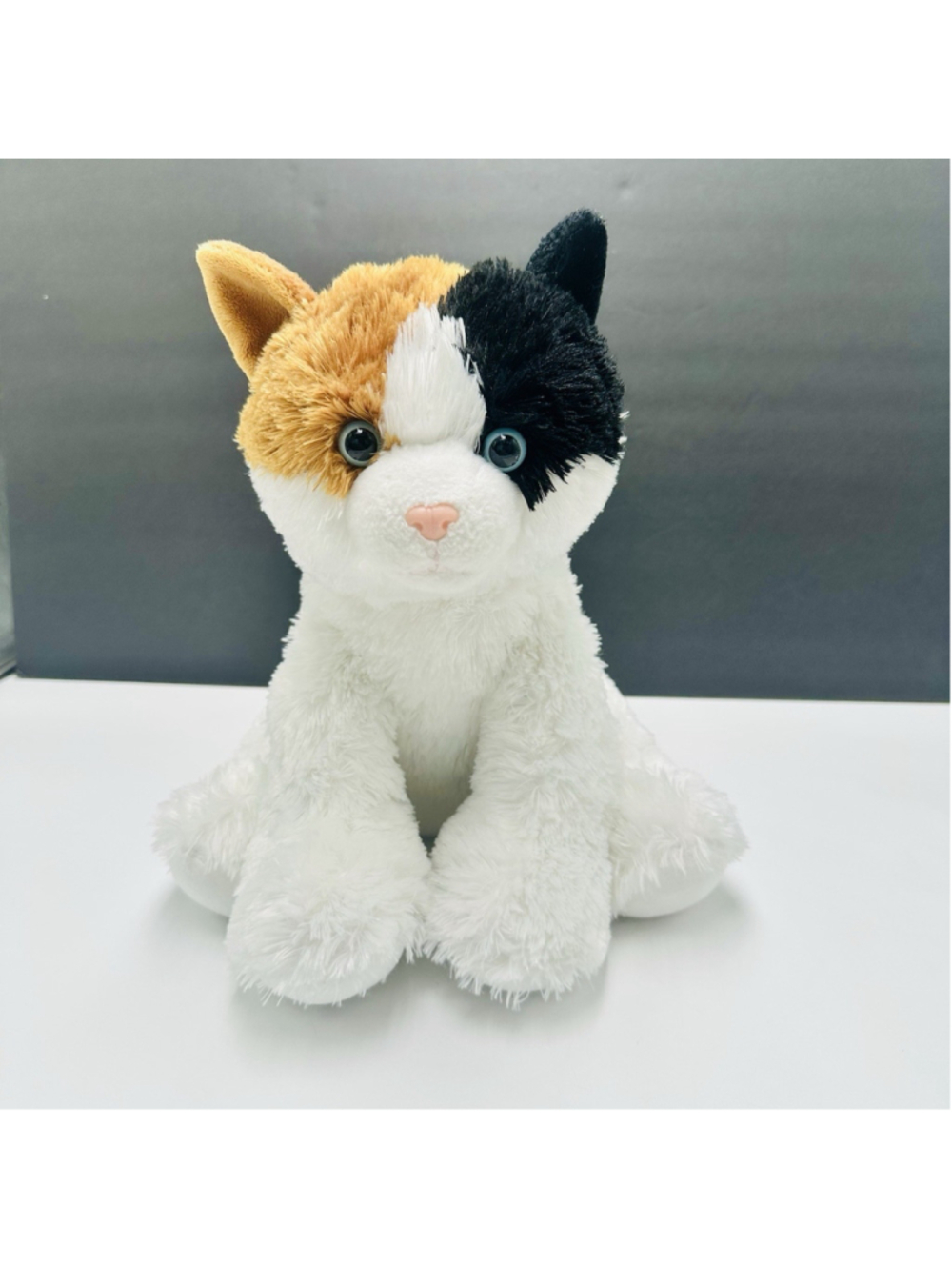 Aurora Calico Kitty Cat Kitten Plush Animal White Black Orange Blue Eyes 12"
